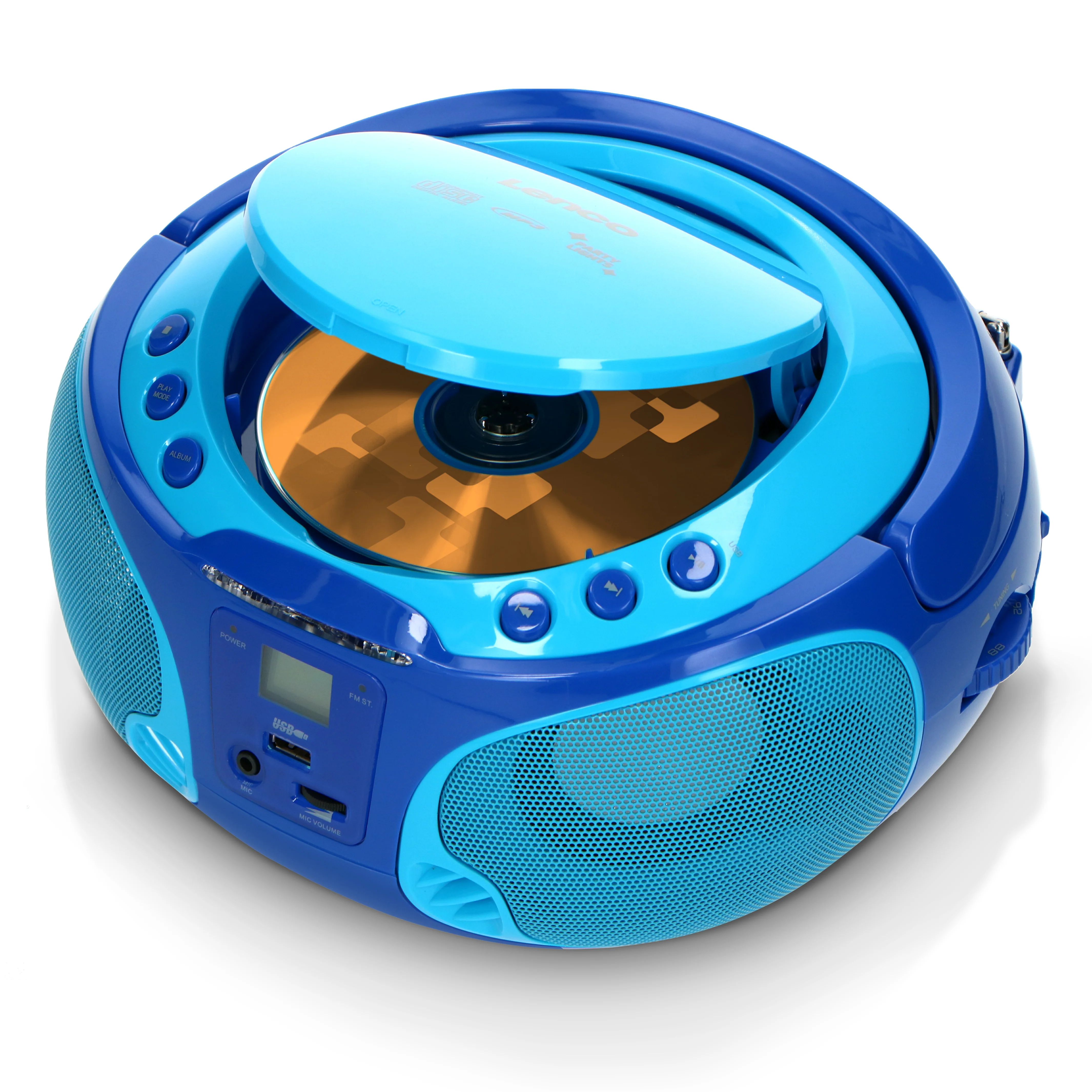 LENCO SCD-650BU Draagbare FM Radio CD/MP3/USB microfoon en licht effecten - Blauw - Image 9