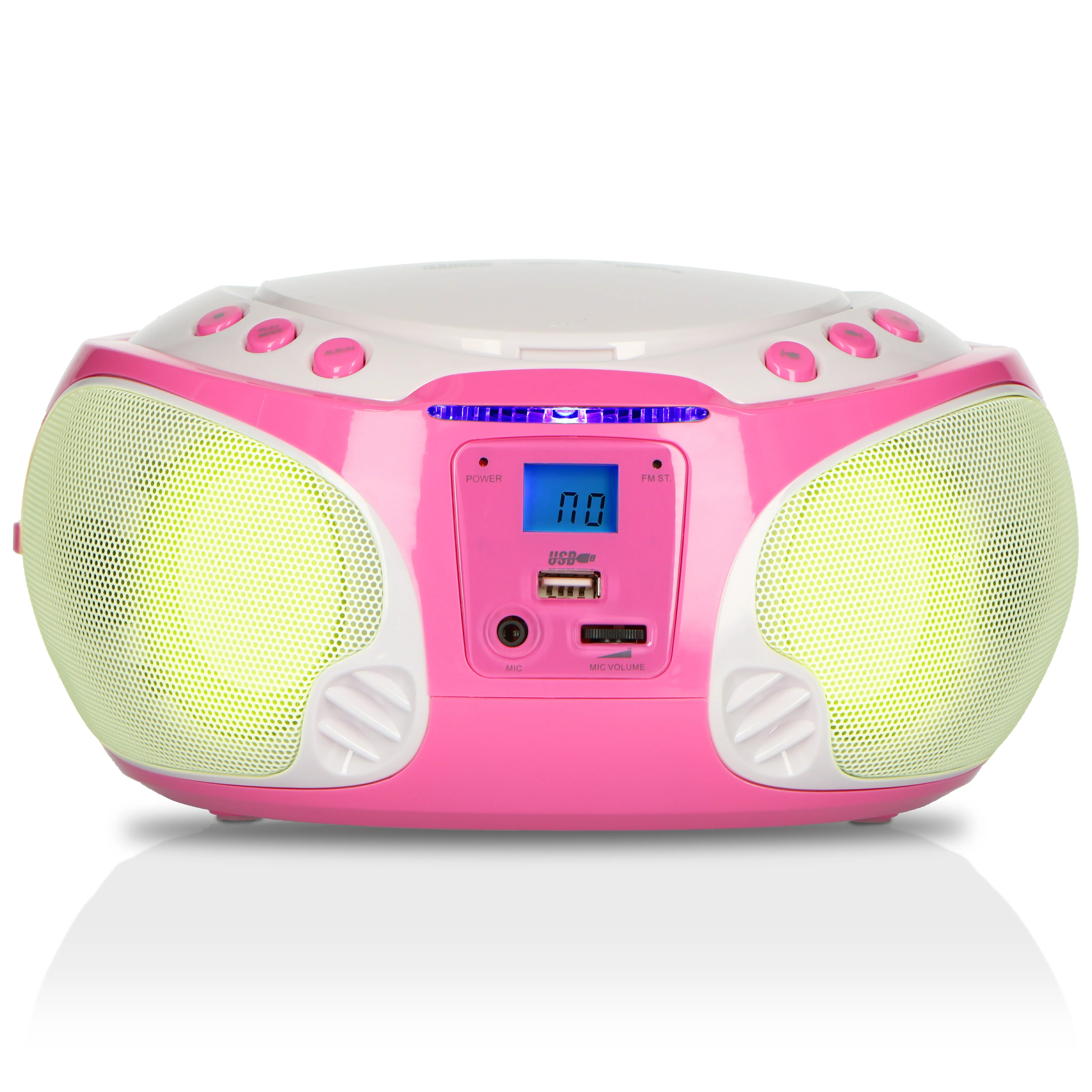 LENCO SCD-650PK - Draagbare FM Radio CD/MP3/USB speler microfoon en licht effecten - Roze - Image 3