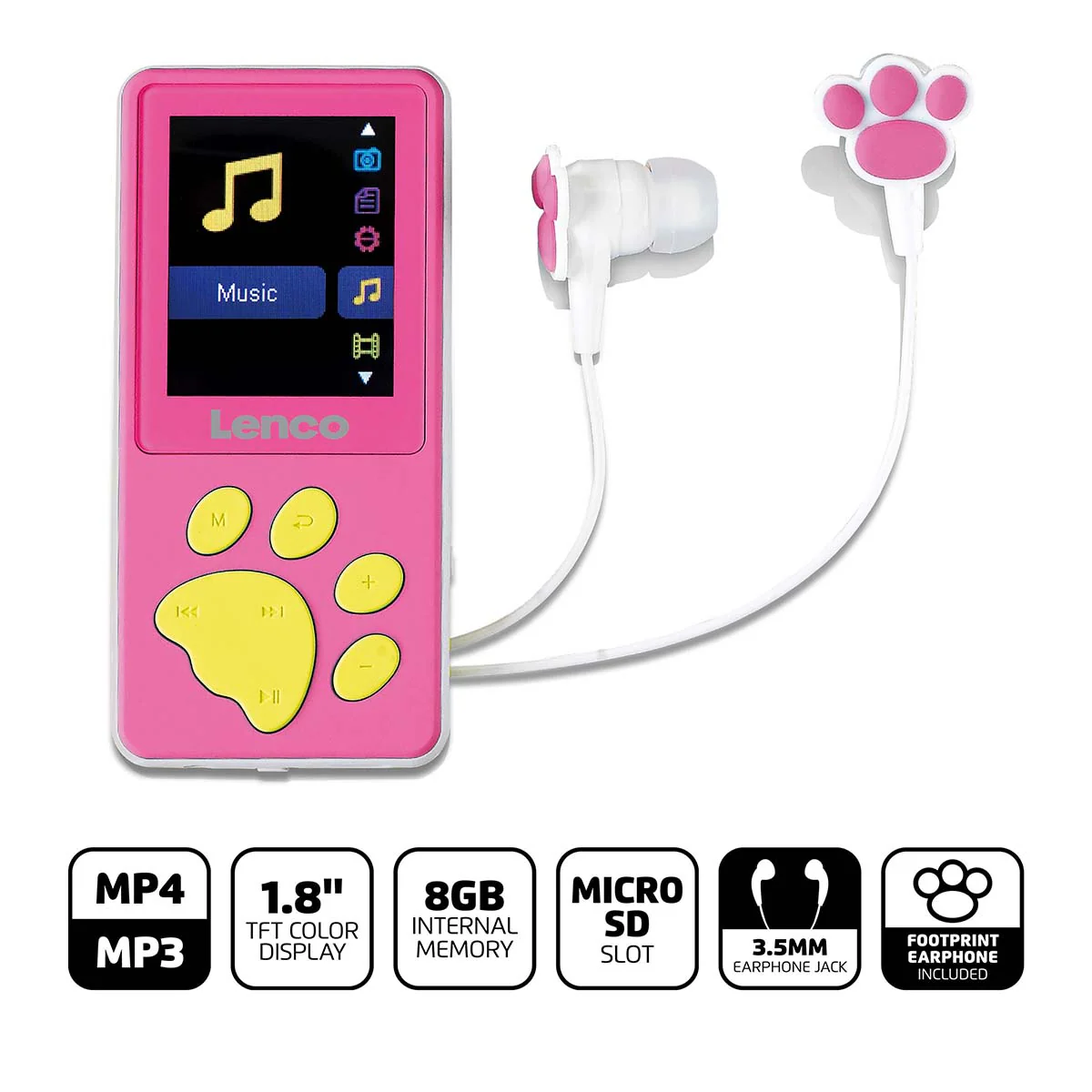 LENCO Xemio-560PK - MP3/MP4 speler met 8GB geheugen - Roze - Image 8